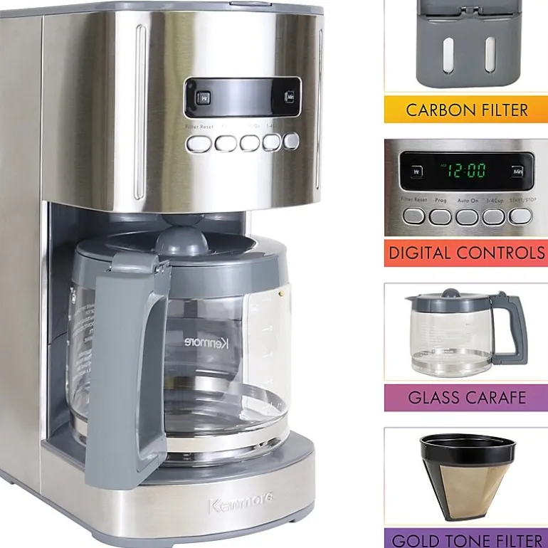 Kenmore® Programmable 12-cup Coffee Maker - Stainless Steel