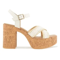 Kensie Sanya Womens Round Peep Toe Chunky Heel Pumps