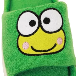 Keroppi Womens Hello Kitty Faux Fur Trim Slip-On Slippers