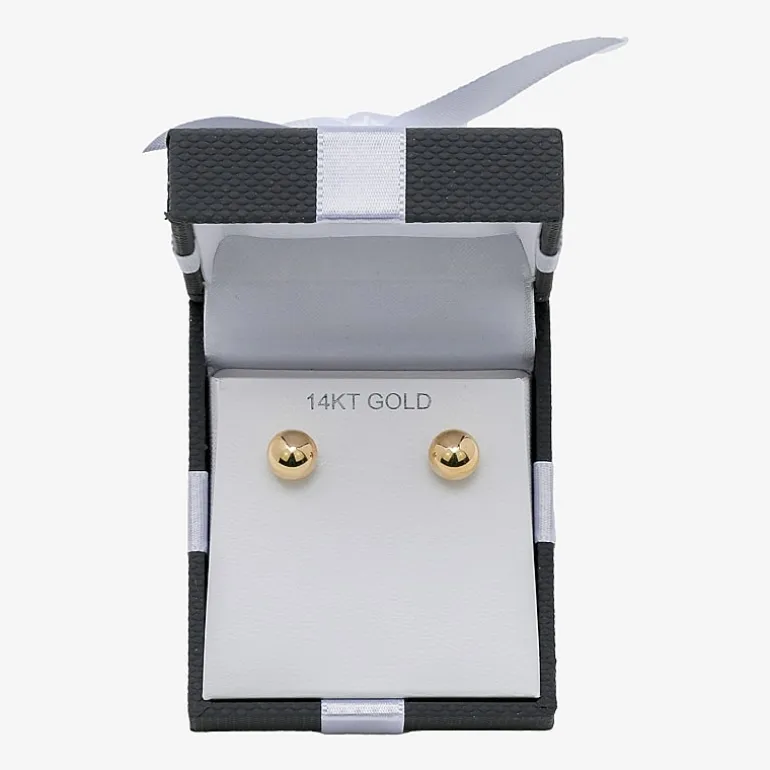 14K Gold Ball Stud Earrings