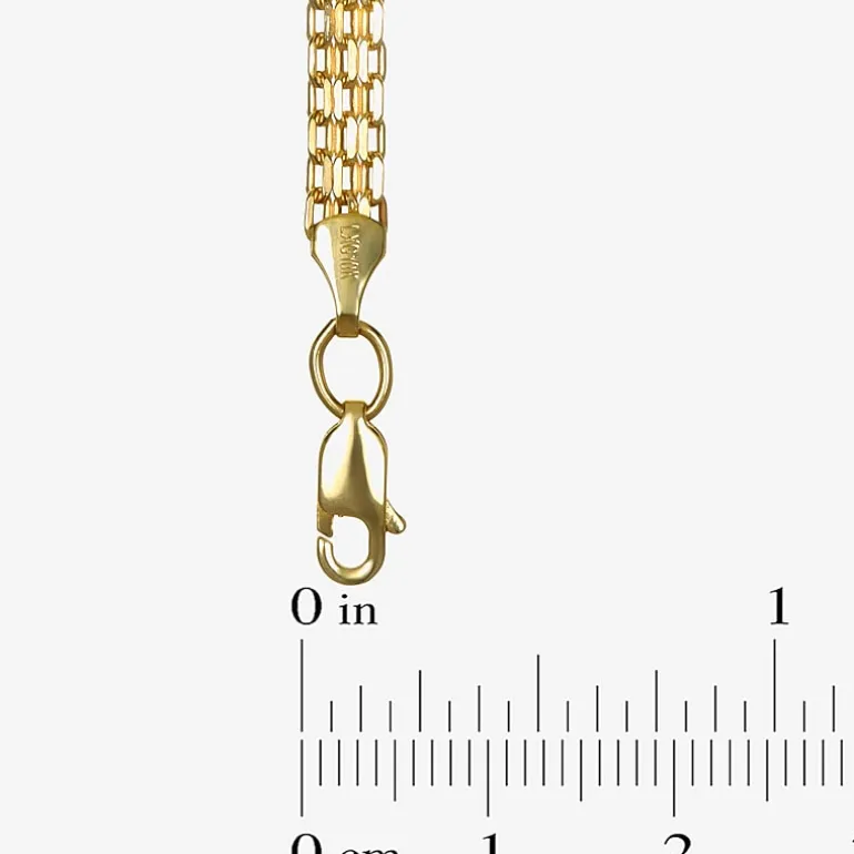 10K Gold 7.25 Inch Hollow Bismark Link Bracelet