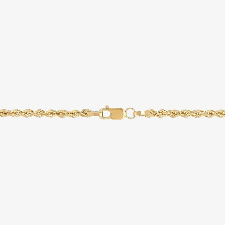 14K Gold 16 - 30 Inch Semi-Solid Sparkle Rope Chain Necklace