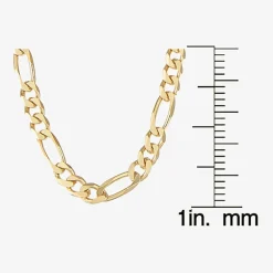 14K Gold Over Silver Solid Figaro Chain Necklace