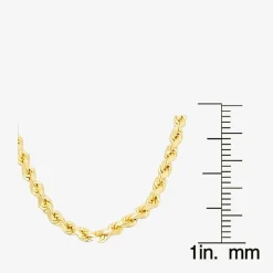 14K Gold Over Silver  Solid Rope Chain Necklace