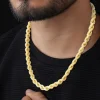 14K Gold over Silver Solid Rope 16-30 Inch Chain Necklace