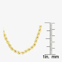 14K Gold over Silver Solid Rope 16-30 Inch Chain Necklace