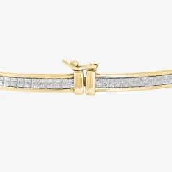 18k Gold Over Sterling Silver Glitter Hoop Earrings and Bangle Set