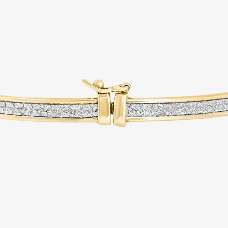 18k Gold Over Sterling Silver Glitter Hoop Earrings and Bangle Set
