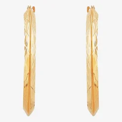 14K Gold Star-Cut Hoop Earrings