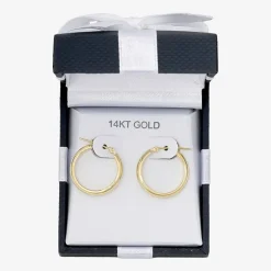 14K Gold Thick Hoop Earrings