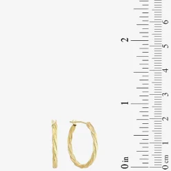 14K Gold Twisted Hoop Earrings