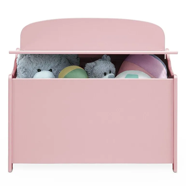 Kids Wooden Toy Box Pink