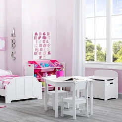 Kids Wooden Toy Box Pink