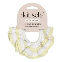 Kitsch Butter Yellow Crochet Scrunchie