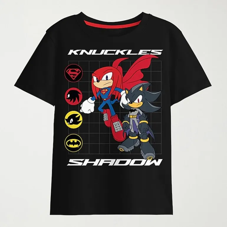 Knuckles Shadow Little & Big Kid Boys Crew Neck Short Sleeve Regular Fit Sonic the Hedgehog Graphic T-Shirt