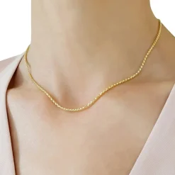 14K Yellow Gold Diamond-Cut Popcorn Chain Necklace