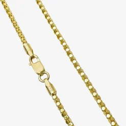 14K Yellow Gold Diamond-Cut Popcorn Chain Necklace