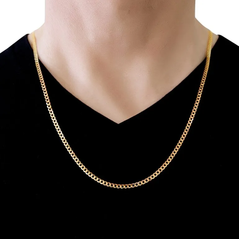 14K Yellow Gold 3.15 MM Curb Necklace