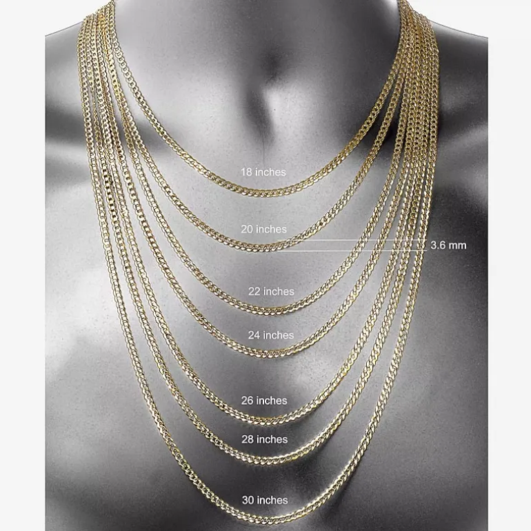 14K Yellow Gold 3.6 MM Curb Necklace