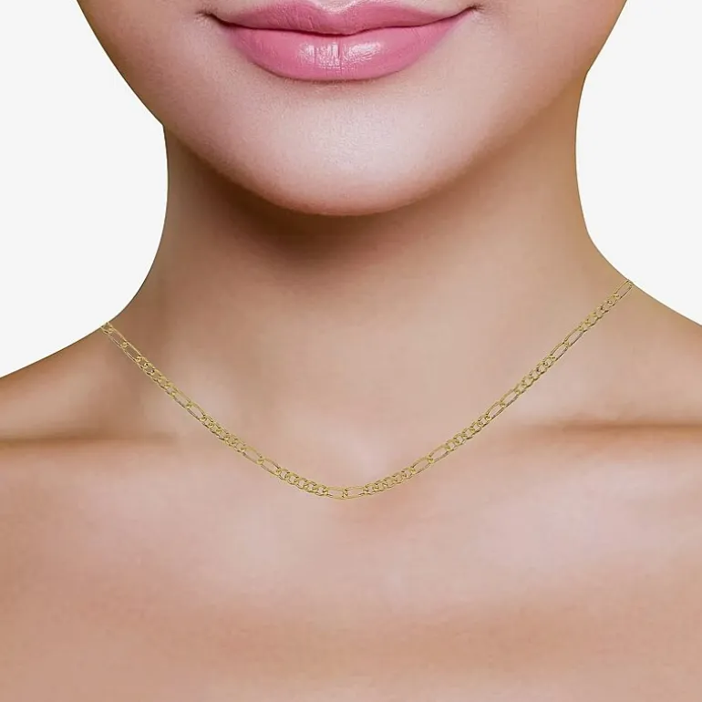 10K Yellow Gold 2.9mm 18" Hollow Figaro Chain