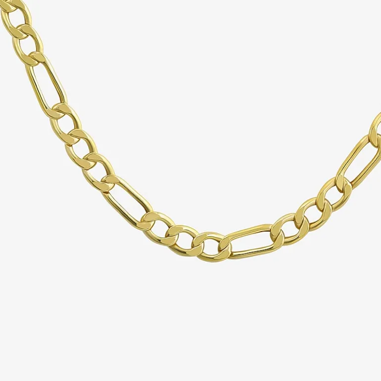 10K Yellow Gold 2.9mm 20-22" Semi-Solid Figaro Chain