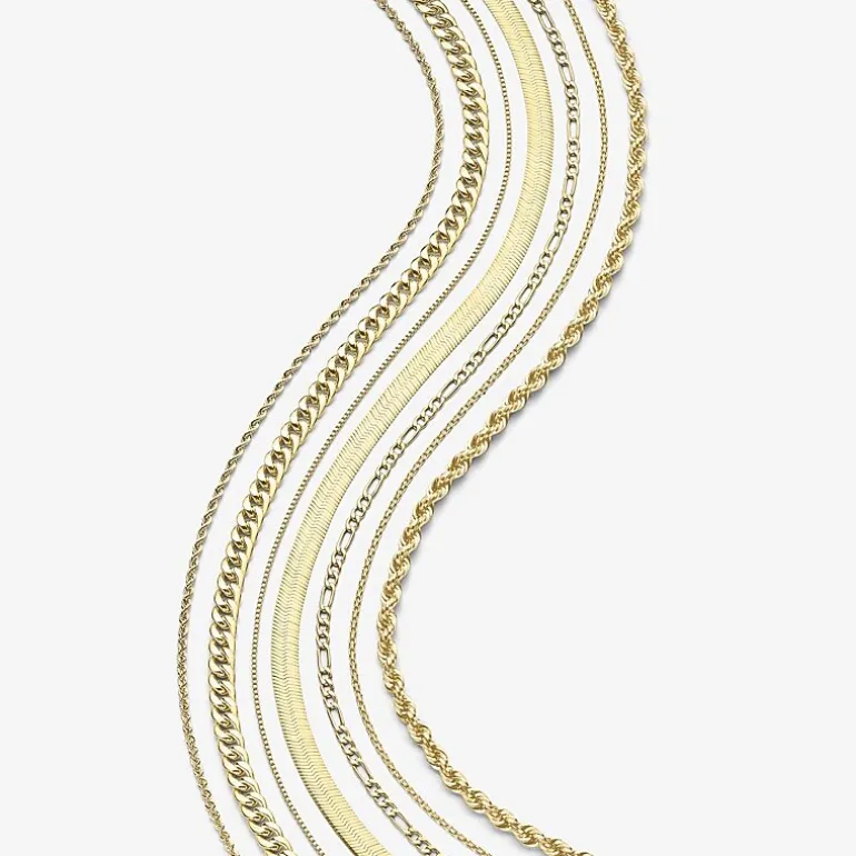 10K Yellow Gold 2.9mm 20-22" Semi-Solid Figaro Chain