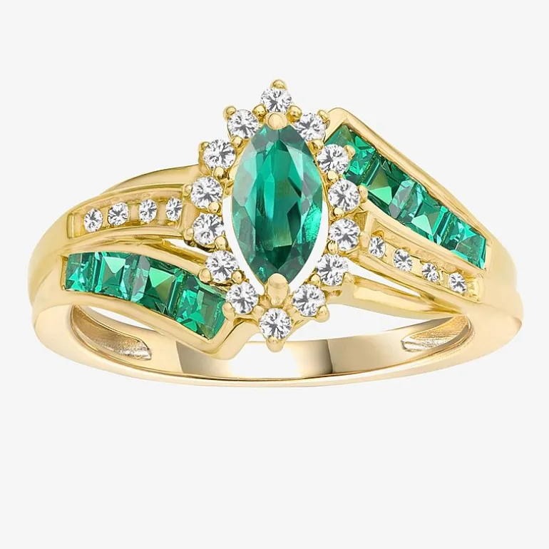 Lab-Created Gemstone 14K Gold Over Silver Cocktail Ring