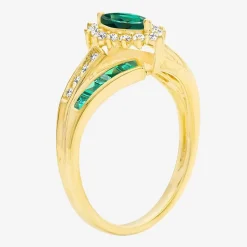 Lab-Created Gemstone 14K Gold Over Silver Cocktail Ring