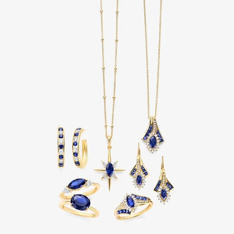 Lab-Created Gemstone 14K Gold Over Silver Marquise Pendant Necklace