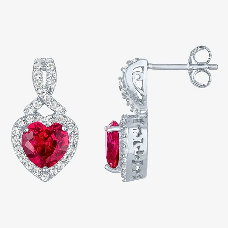 Lab Created Gemstone Sterling Silver Heart 3-pc. Jewelry Set