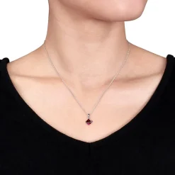 Lab-Created Ruby Sterling Silver Earrings & Pendant Necklace 2-Piece Set