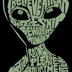 LA Pop Art Alien - Mens Word Art Crew Sweatshirt
