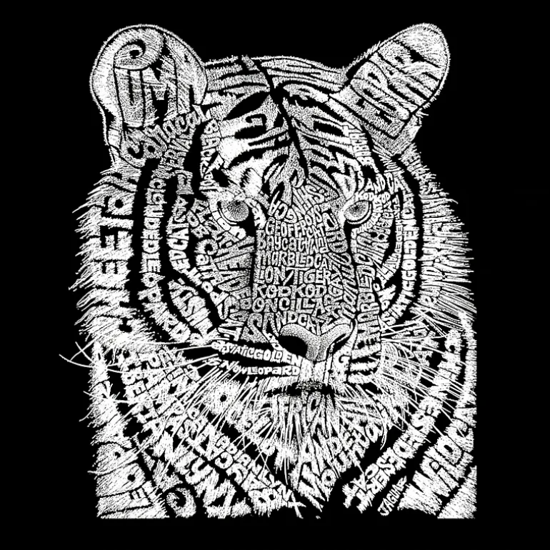LA Pop Art Big Cats - Mens Word Art Crew Sweatshirt