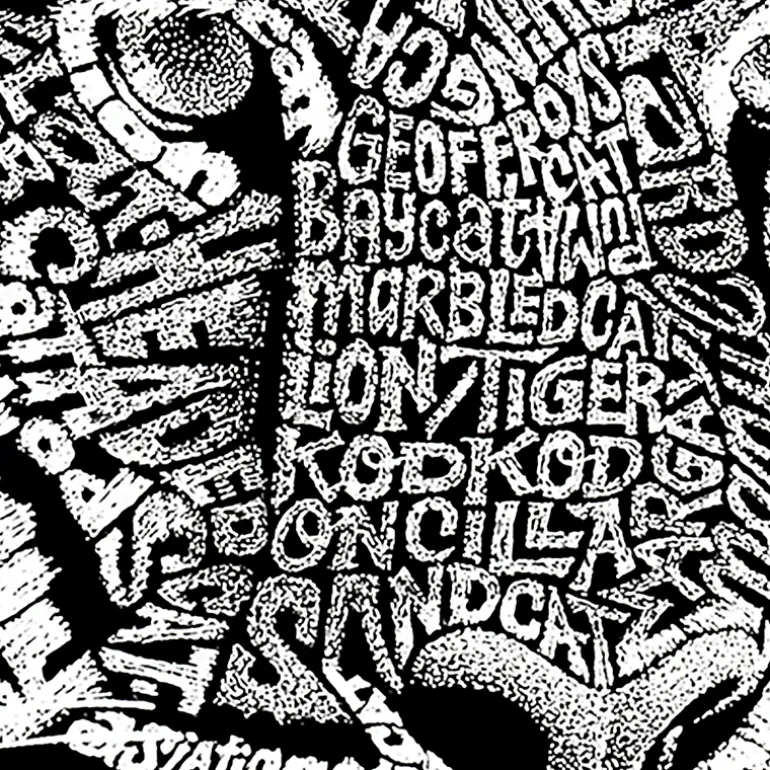 LA Pop Art Big Cats - Mens Word Art Crew Sweatshirt