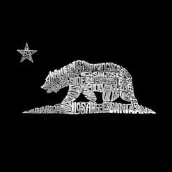 LA Pop Art California Bear - Men's Word Art Hooded Sweatshirt