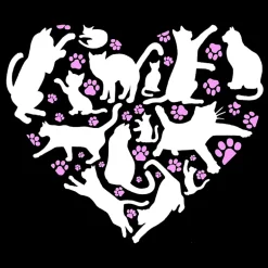 LA Pop Art Cat Heart - Men's Word Art Hooded Sweatshirt