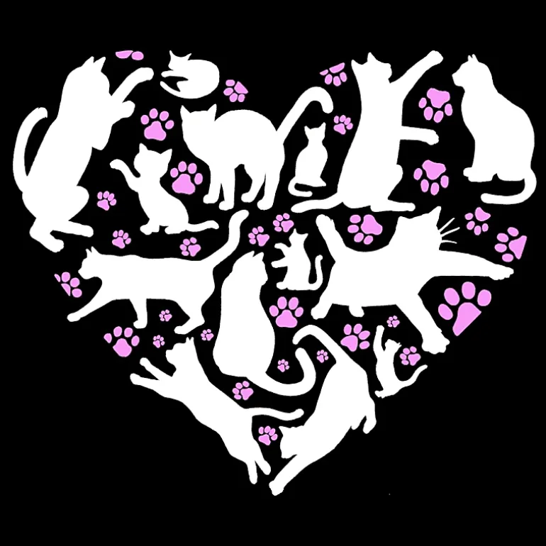 LA Pop Art Cat Heart - Men's Word Art Hooded Sweatshirt