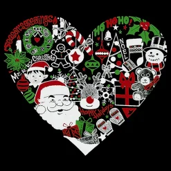 LA Pop Art Christmas Themed Heart - Men's Word Art Crew Sweatshirt