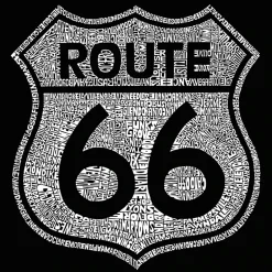 LA Pop Art Cities Along The Legendary Route 66 - Mens Word Art Crew Sweatshirt