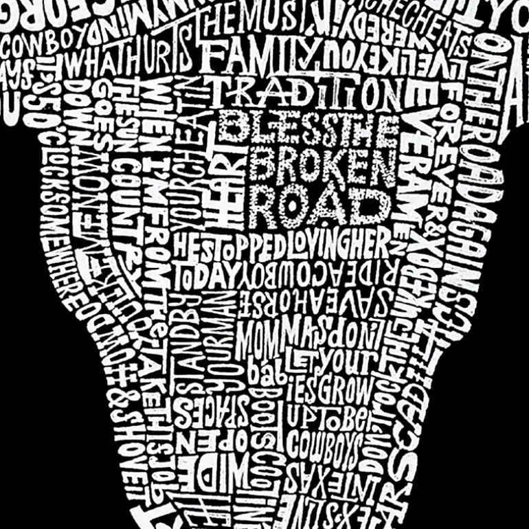 LA Pop Art Country Musics All Time Hits - Mens Word Art Crew Sweatshirt