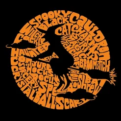 LA Pop Art Men's Word Art Crew Sweatshirt - Spooky Witch