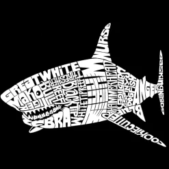 LA Pop Art Species Of Shark - Mens Word Art Crew Sweatshirt