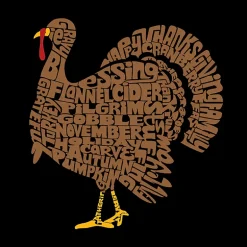 LA Pop Art Thankgiving Turkey - Men's Word Art Crew Sweatshirt