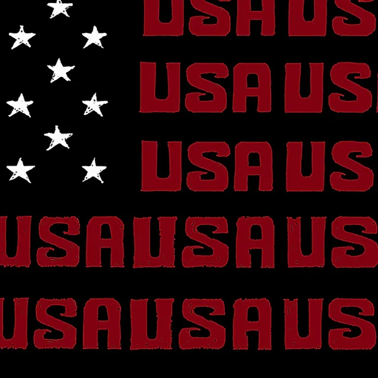 LA Pop Art Usa Flag - Mens Word Art Crew Sweatshirt