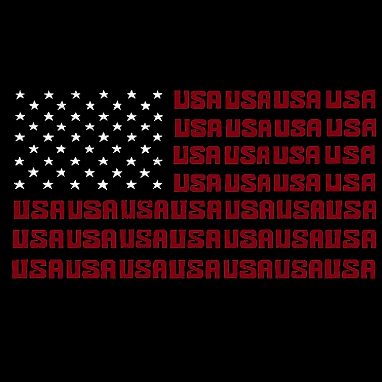 LA Pop Art Usa Flag - Mens Word Art Crew Sweatshirt