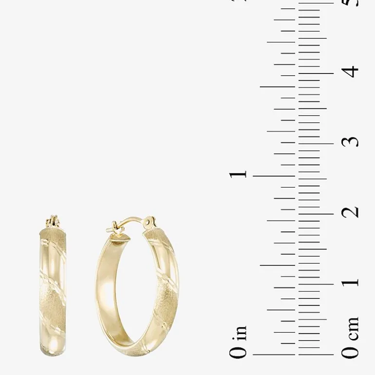 Laser-Cut 14K Yellow Gold 15mm Hoop Earrings