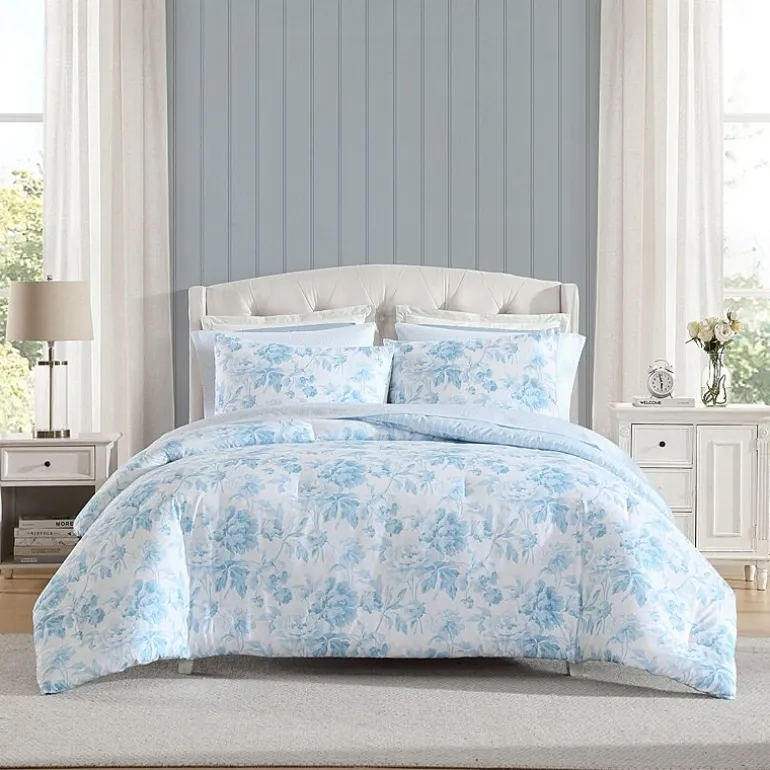 Laura Ashley Anja Textured Toile Easy Care Complete Bedding Set with Sheets