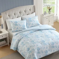 Laura Ashley Anja Textured Toile Easy Care Complete Bedding Set with Sheets