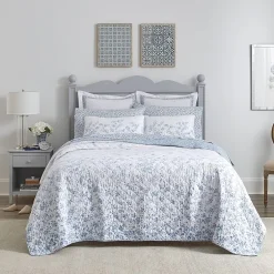Laura Ashley Flora Reversible Quilt Set