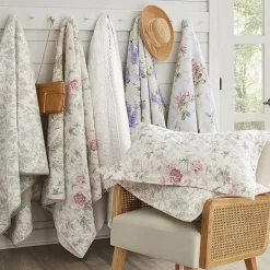 Laura Ashley Heirloom Floral Reversible Quilt Set